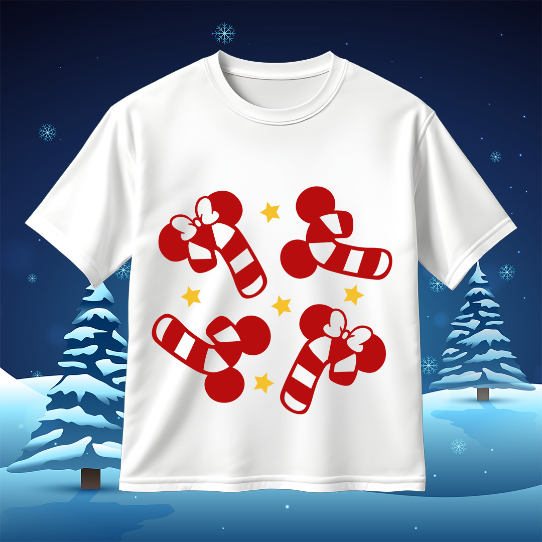 Christmas Mickey & Minnie Candy Cane SVG