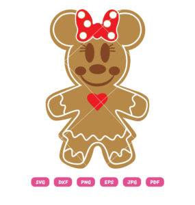 Christmas Minnie Gingerbread Cookie SVG PNG Cut File for Cricut & Silhouette