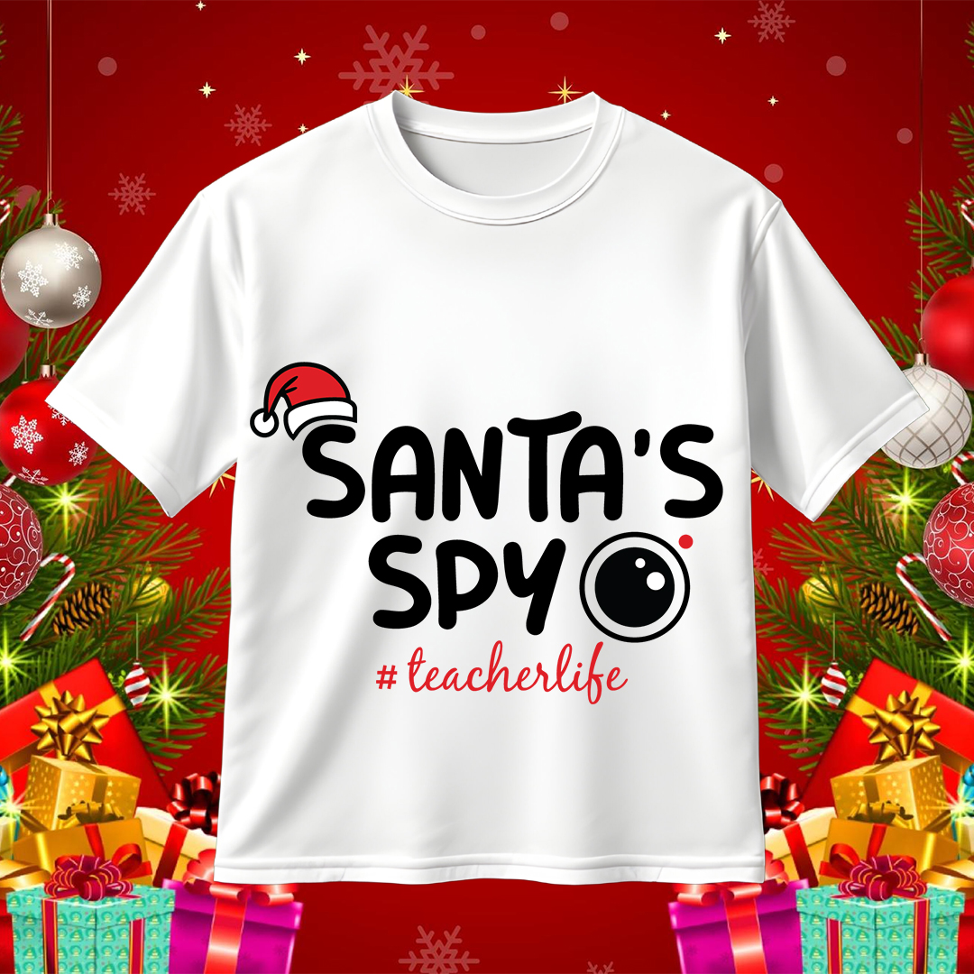 Christmas Teacher Santa's Spy SVG