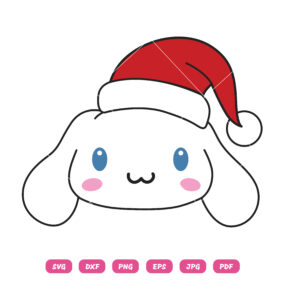 Cinnamoroll Santa Hat SVG Christmas SVG