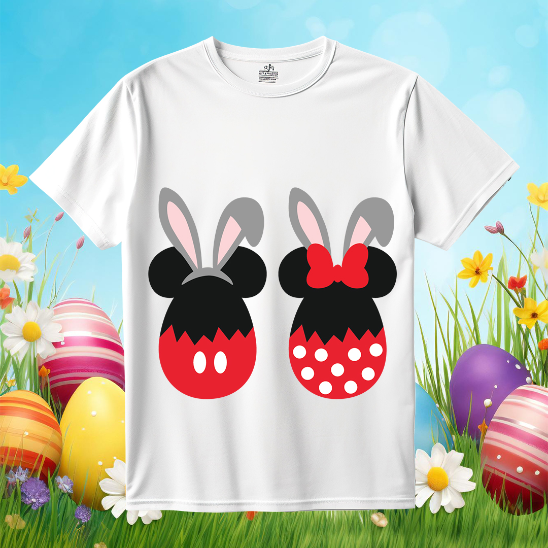 Cracked Easter EGG Mickey and Minnie Mouse SVG