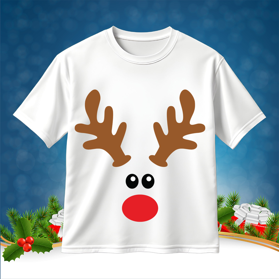 Cute Reindeer Face SVG Christmas SVG