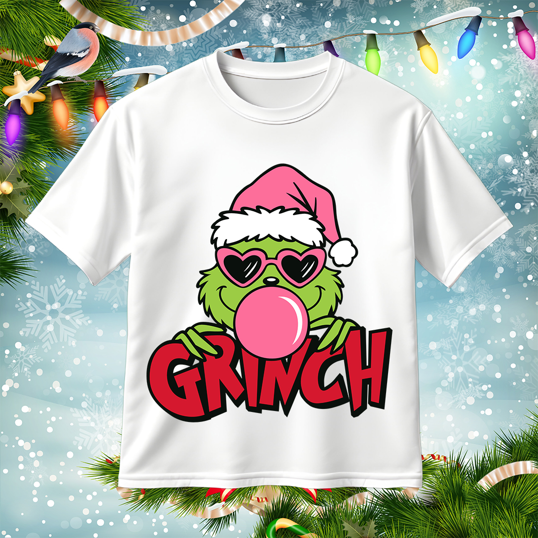 Grinch Blowing Bubbles SVG PNG Christmas Cut File