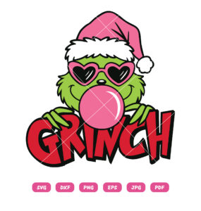Grinch Blowing Bubbles SVG PNG Christmas Cut File