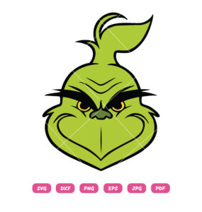Grinch Face SVG PNG Christmas Villain Head