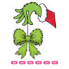Grinch Hand Holding Coquette Bow SVG PNG Christmas Cut File