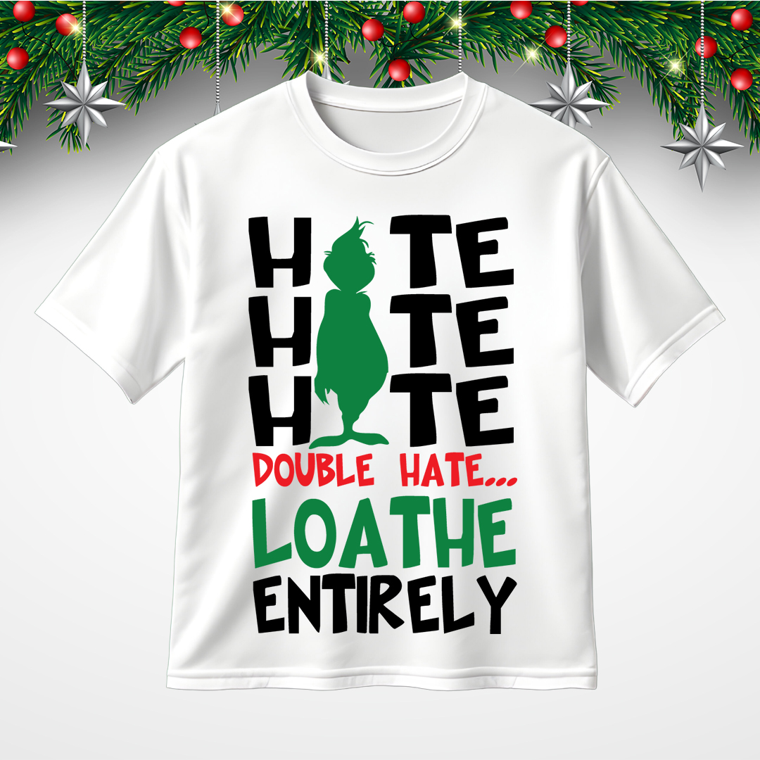 Grinch SVG PNG Funny Double Hate Christmas Cut File for Cricut and Silhouette