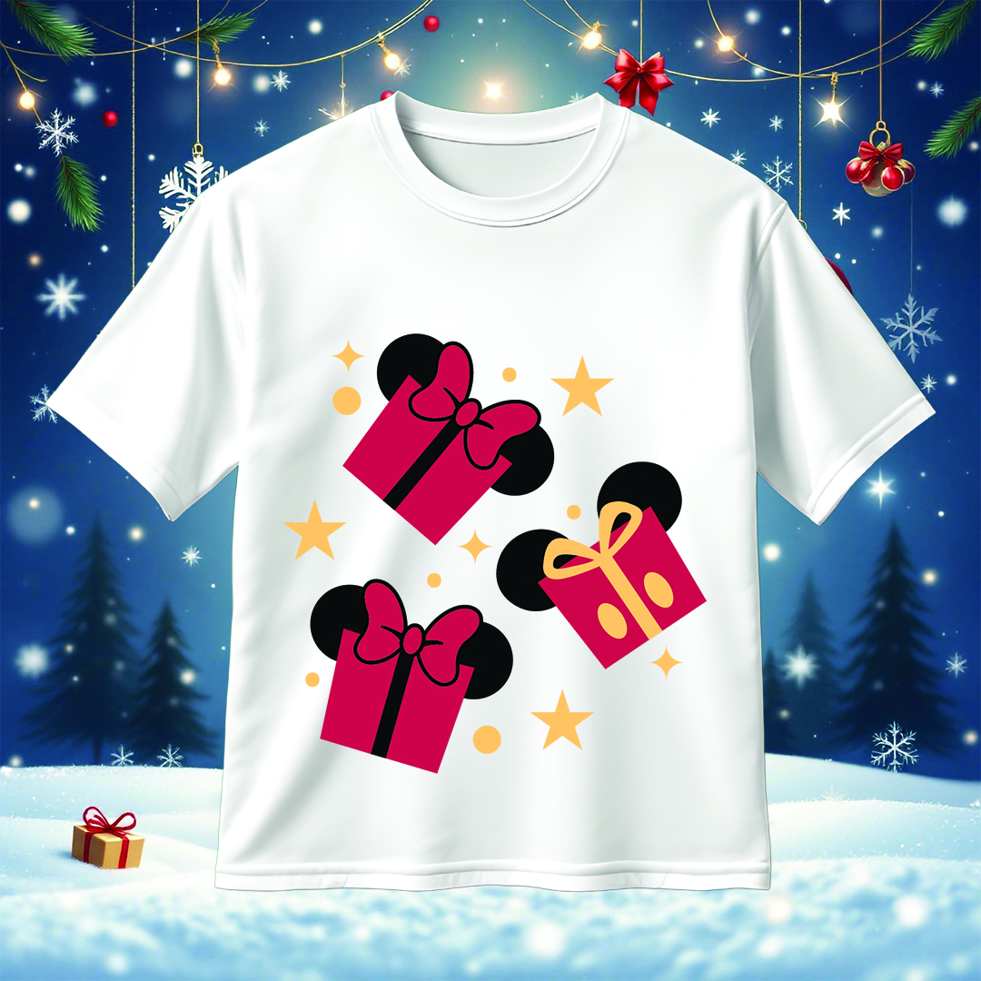 Mickey and Minnie Christmas Present SVG