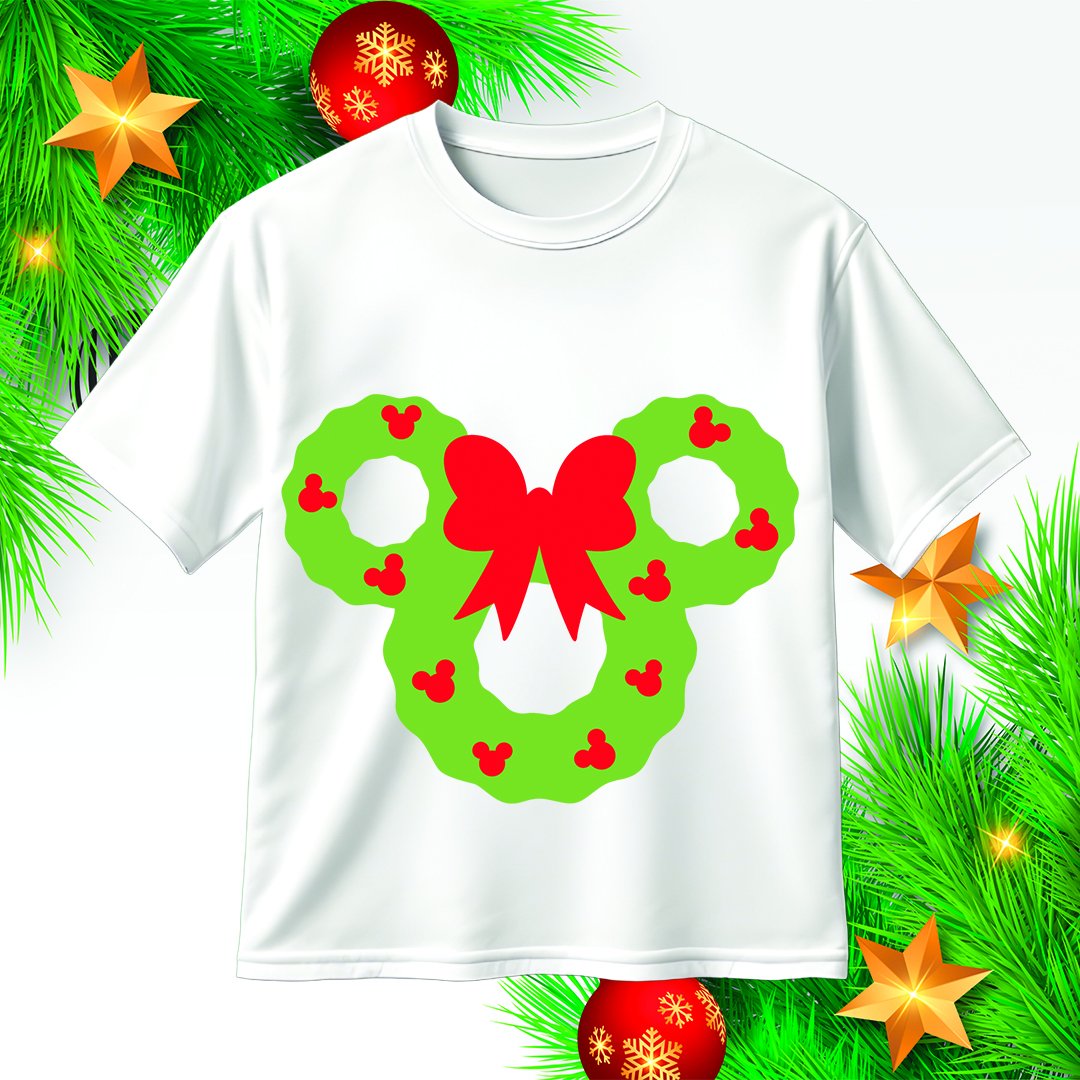 Minne Mouse Christmas Wreath SVG
