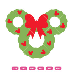 Minne Mouse Christmas Wreath SVG