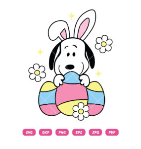Snoopy Easter Bunny With Eggs