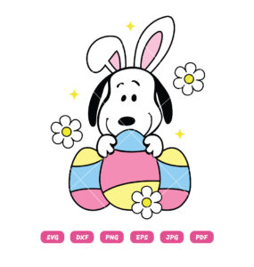 Snoopy Easter Bunny With Eggs
