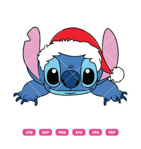Stitch Santa Hat SVG Christmas
