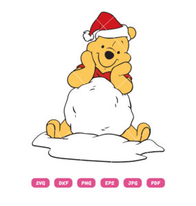Winnie The Pooh Svg, Santa Pooh Svg,