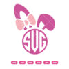 Cute Bunny Gilr Monogram SVG