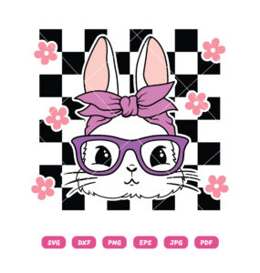 Cute Bunny With Bandana Glasses