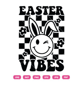 Easter Vibes Bunny Smiley Face