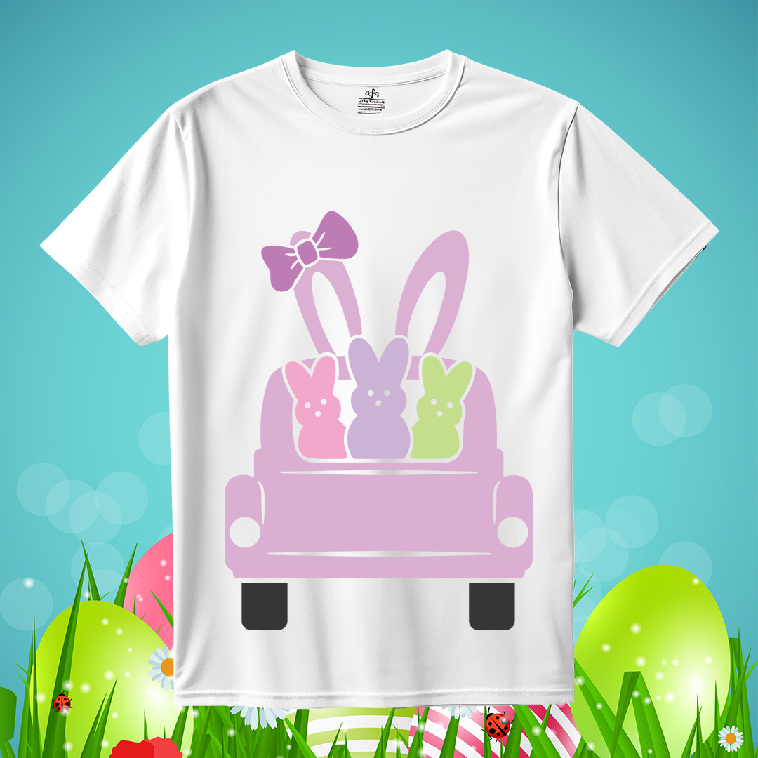Easter Vintage Truck With Bunny SVG