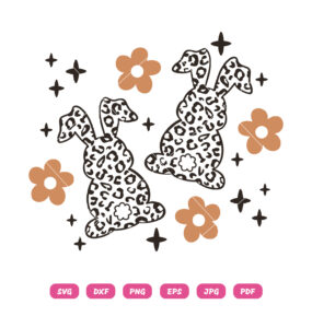 Leopard Bunny Flower Easter