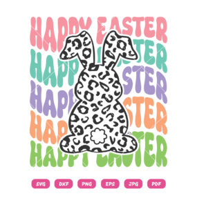 Leopard Bunny Happy Easter