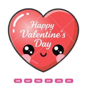 Blushing Valentine Sweetie Heart Vector SVG