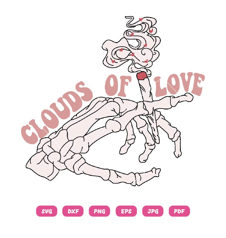 Clouds Of Love Skeleton Hand