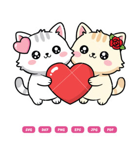 Cute Saint Valentine kittens