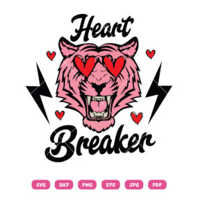 Heart Breaker Tiger SVG, Anti Valentine