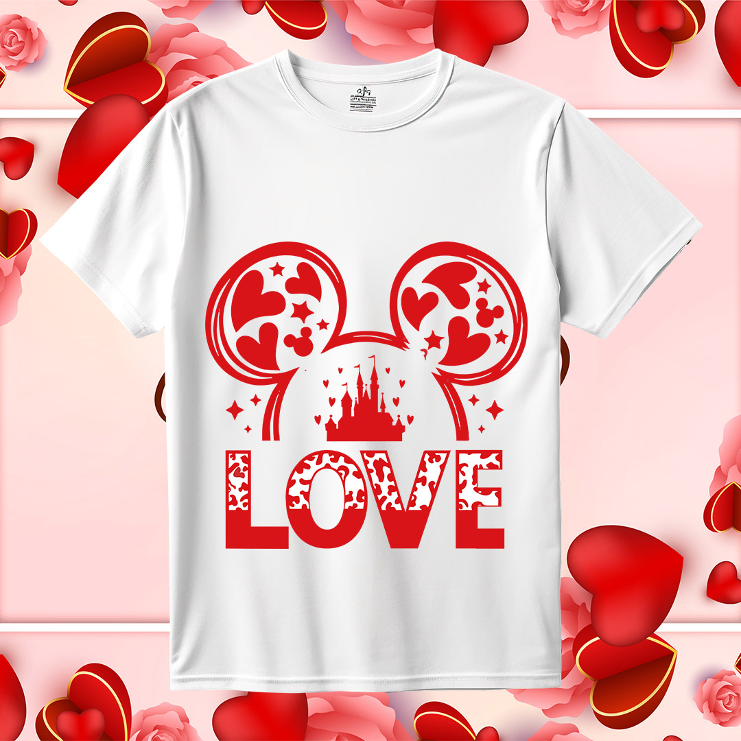 Mickey Love Leopard SVG, Mickey Valentine