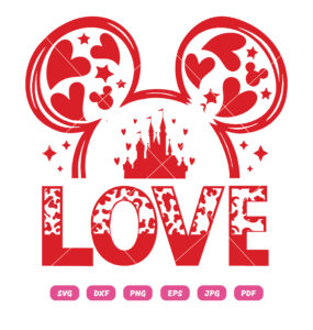 Mickey Love Leopard SVG, Mickey Valentine