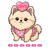 Pomeranian Valentine Blushing Pom Puppy SVG