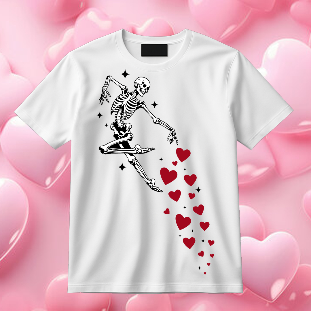 Skeleton Spreading Hearts SVG Valentine