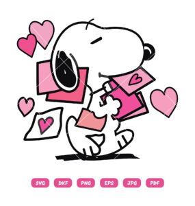 Snoopy Valentines Letter SVG, Snoopy Valentine