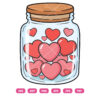 Valentine Jar Of Hearts Vector Art