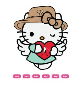 Bad Bunny Hello Kitty SVG Hello Kitty Valentine