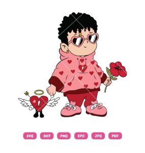 Bad Bunny Valentine SVG Boy Love