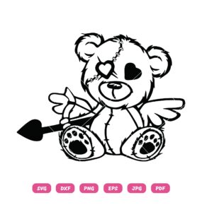 Cupid Teddy Bear SVG,