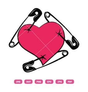 Hurt Heart SVG The Tape Pins Heart Broken Valentine