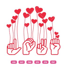 Love Hand Language SVG, Valentine SVG, Love Hand SVG