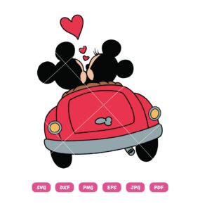 Mickey And Minnie Love Car SVG Love Car