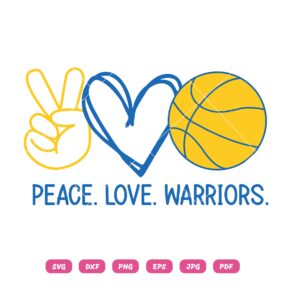 Peace Love Warriors SVG Baskitball