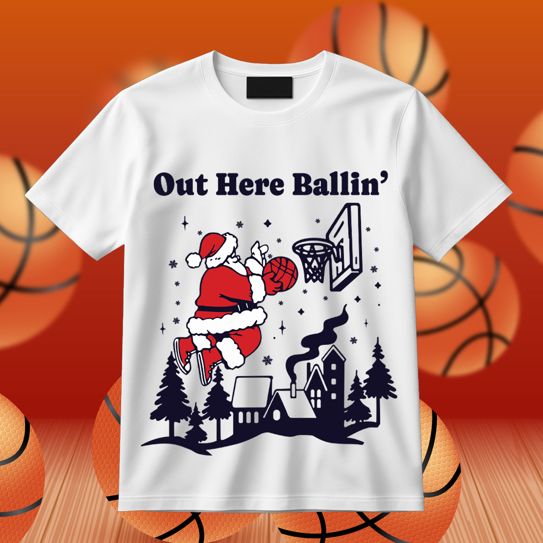 Santa Out Here Ballin’ SVG, Santa Claus Basketball SVG, Christmas View SVG
