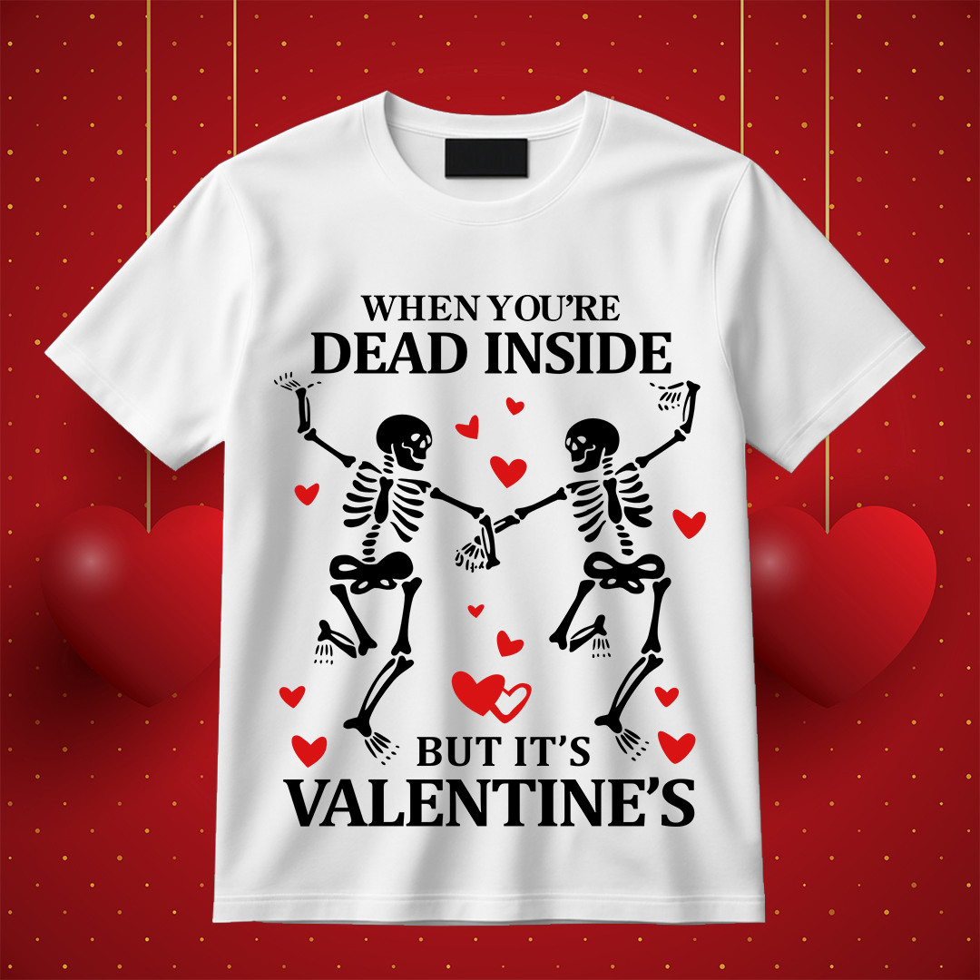 You’re Dead Inside But Its Valentines SVG, 2 Skeletons Dance Together