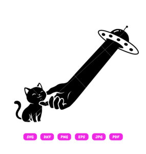 UFO Cat Chin Scritch SVG, UFO Cat 1